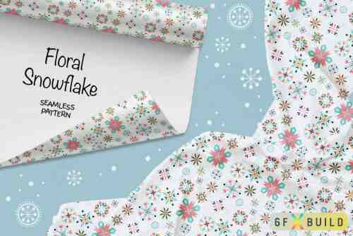 Floral Snowflake seamless pattern
