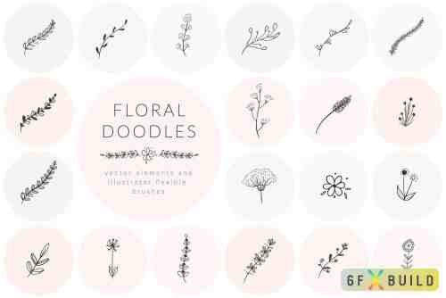 Hand Drawn Floral Doodles
