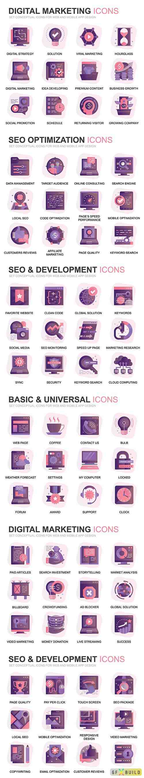 Modern Set Business and Marketing Icons