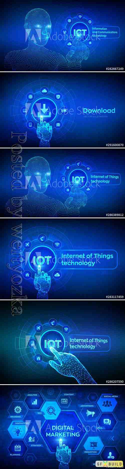 Internet of things technology concept on virtual screen