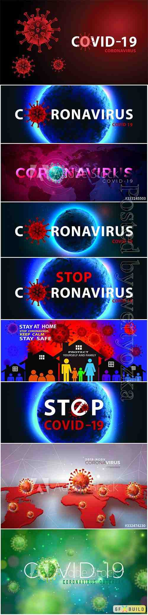 COVID 19, Coranavirus vector illustration sets # 28