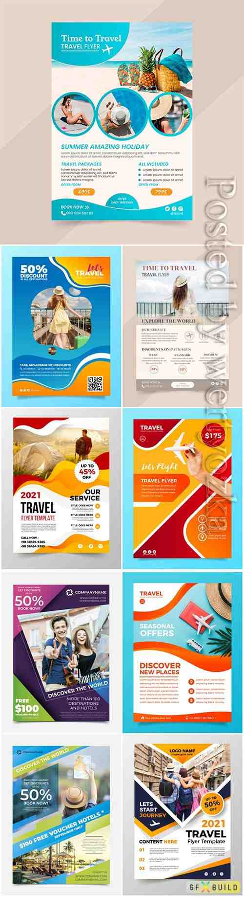 Travel sale flyer template with photo