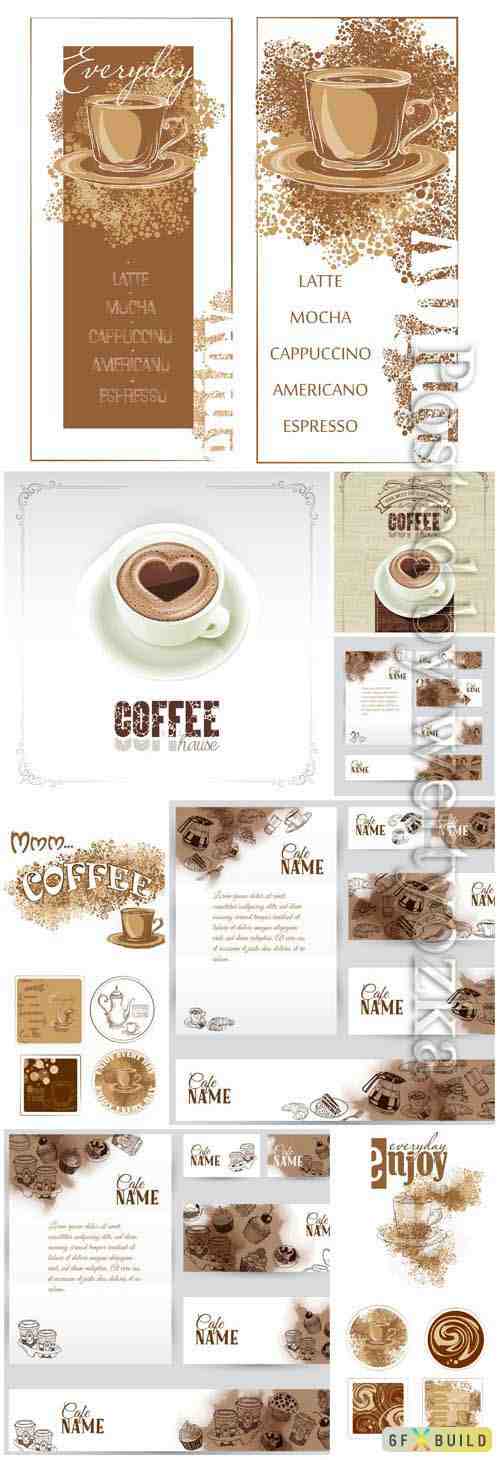 Banners with the image of coffee in vector