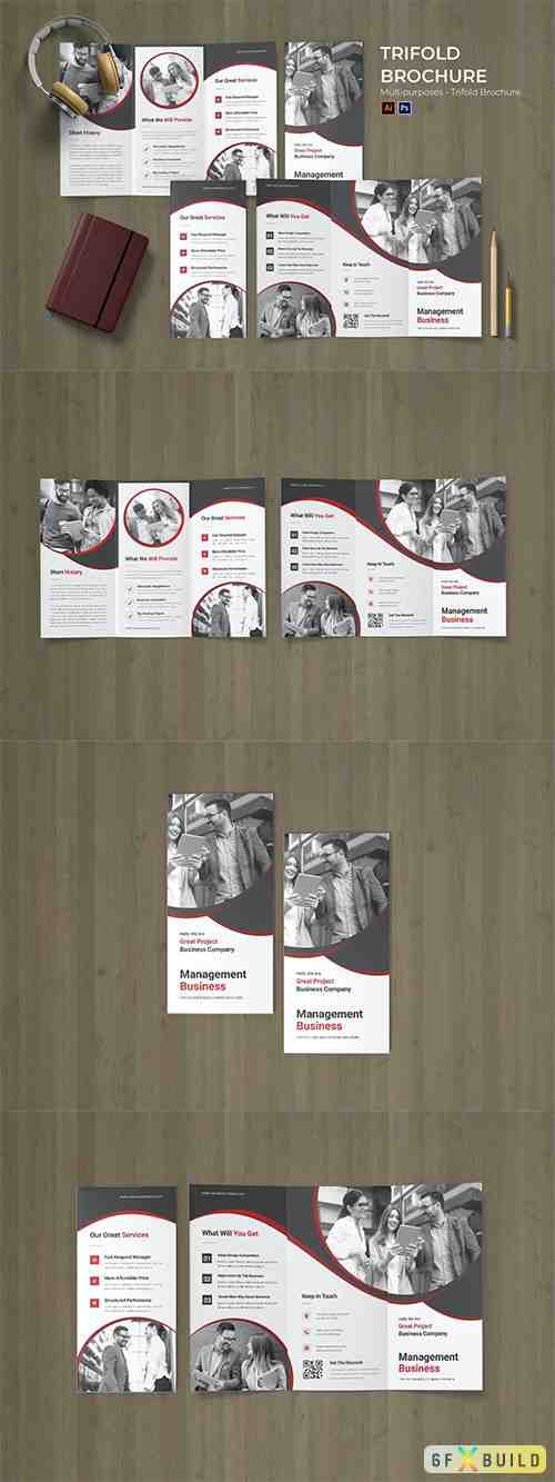 Management Business Flyer Trifold Brochure PSD