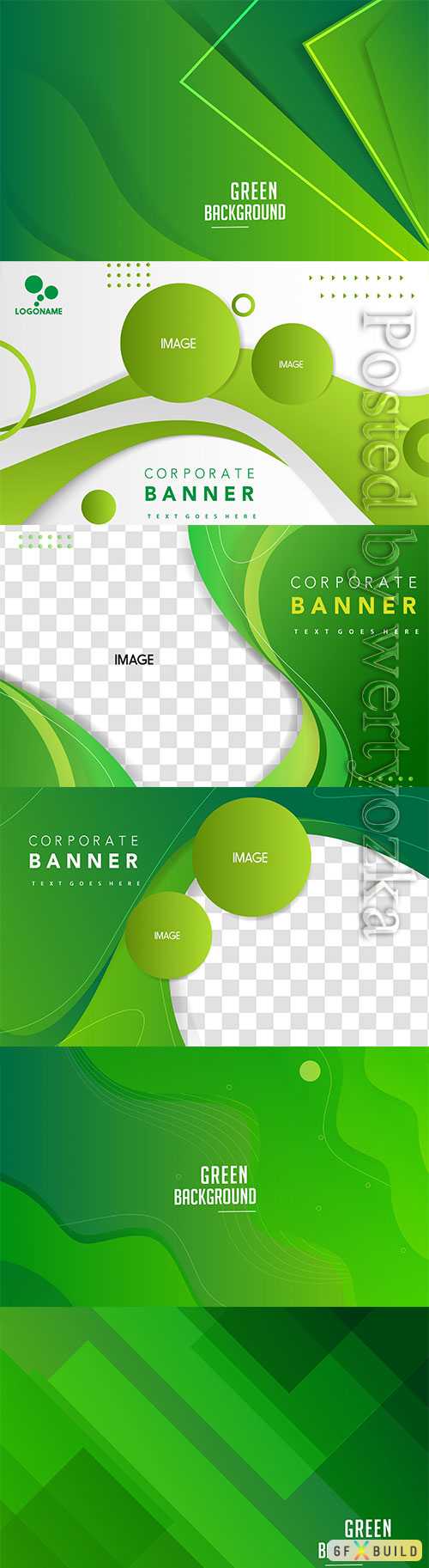Vector corporate green banner template