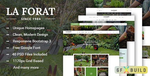 LaForat - Gardening & Landscaping Shop PSD Template 16436285