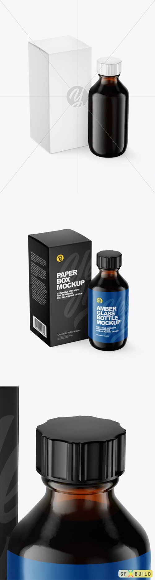 Download 79+ Amber Glass Dropper Bottle With Kraft Paper Box Mockup