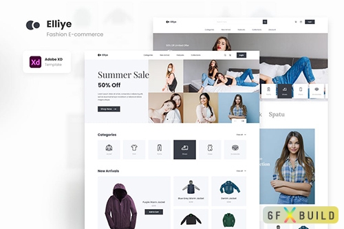 Elliye - Minimalist Fashion E-commerce Figma XD