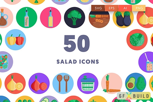 Vector 50 Salad Icons 35KUK7K