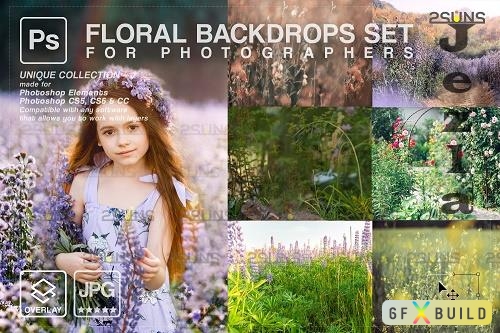 Blooming backdrop photoshop background floral portrait art V3 - 1447936