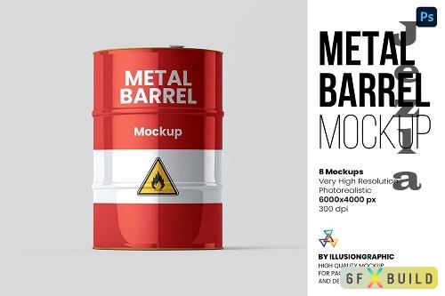 Metal Barrel Mockup - 8 views - 6564800