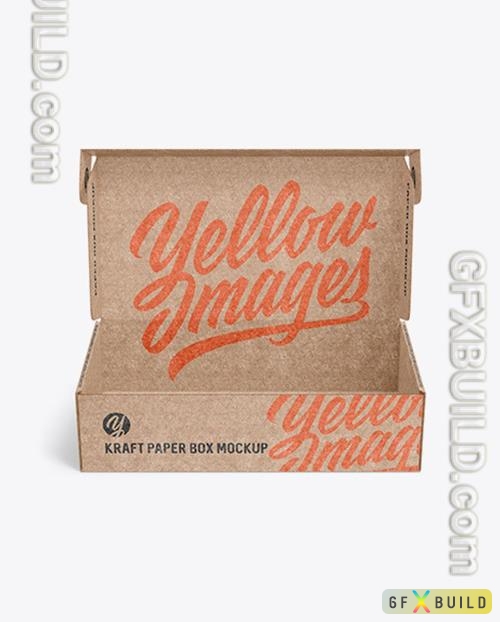 Opened Kraft Paper Box Mockup - Front View 48864