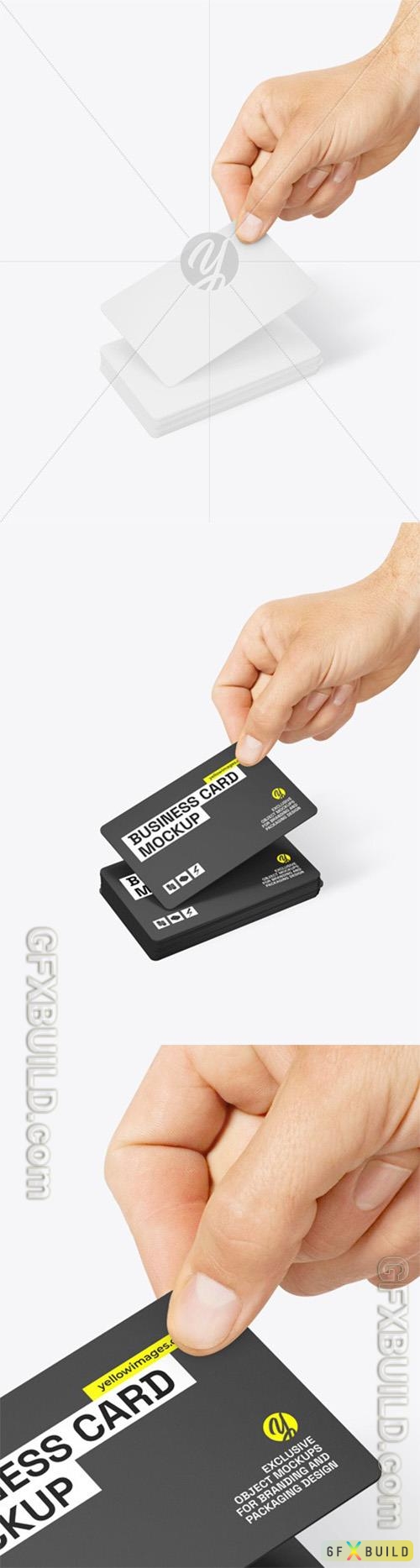 Business Card in a Hand Mockup 94607