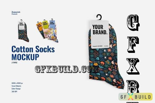 Set Of Casual Cotton Socks Mockup - 7103637