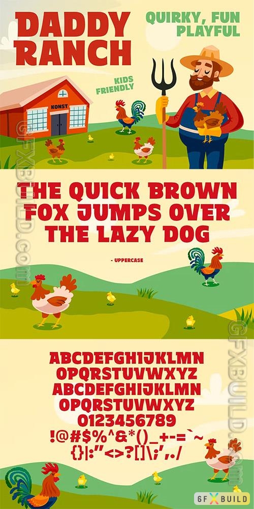 Daddy Ranch - Kids Fun Fonts OTF, TTF