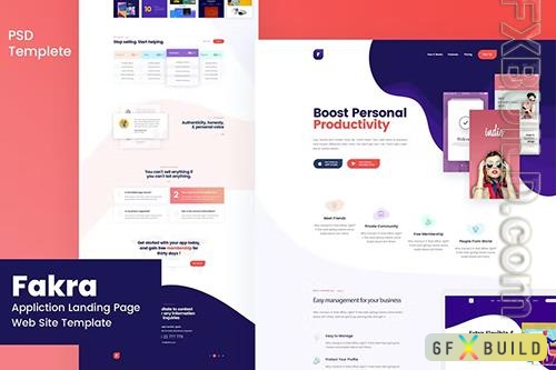 Fakra - Application Landing Page Website Template PSD