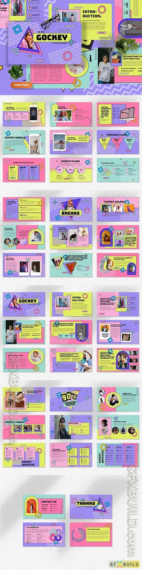 Gockey - 90s Trends Powerpoint, Keynote and Google Slides Template