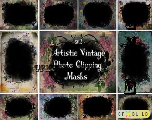 Artistic Vintage Photo Clipping Masks Set 2