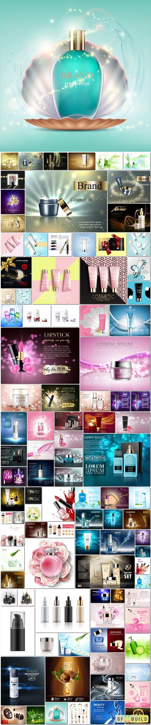 100 Bundle cosmetic advertising vector template vol 4