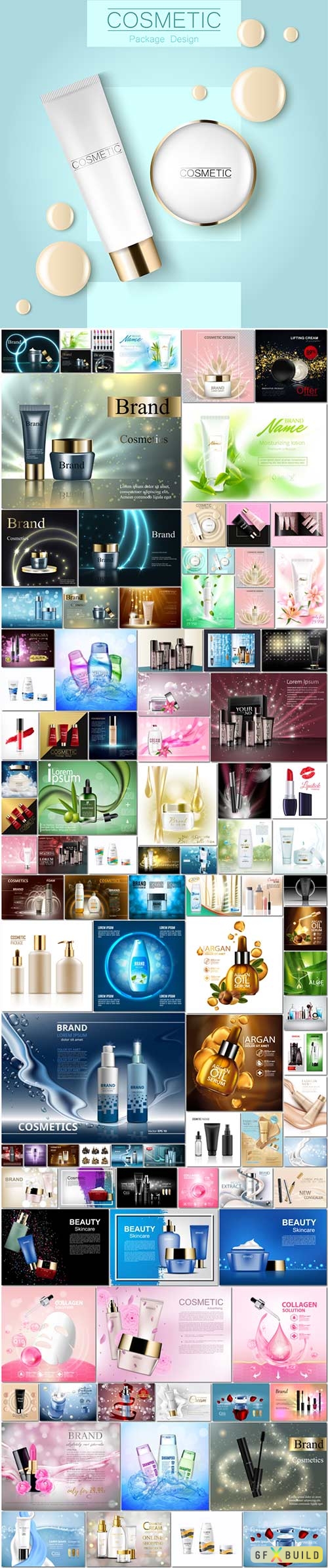 100 Bundle cosmetic advertising vector template vol 3