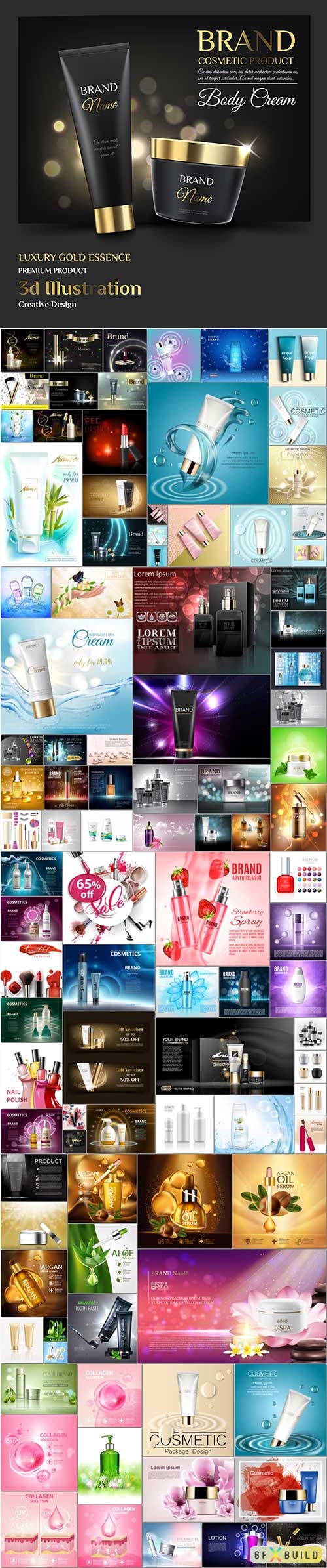 100 Bundle cosmetic advertising vector template vol 2