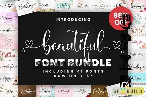 Beautiful Font Bundle -  41 Premium Fonts
