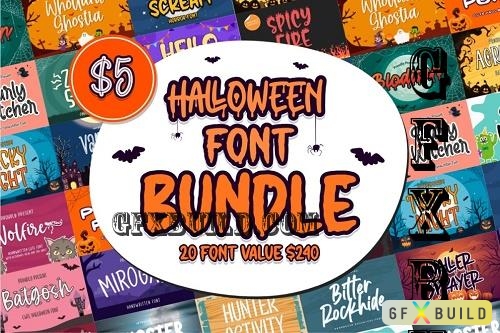 Halloween Font Bundle - 20 Premium Fonts