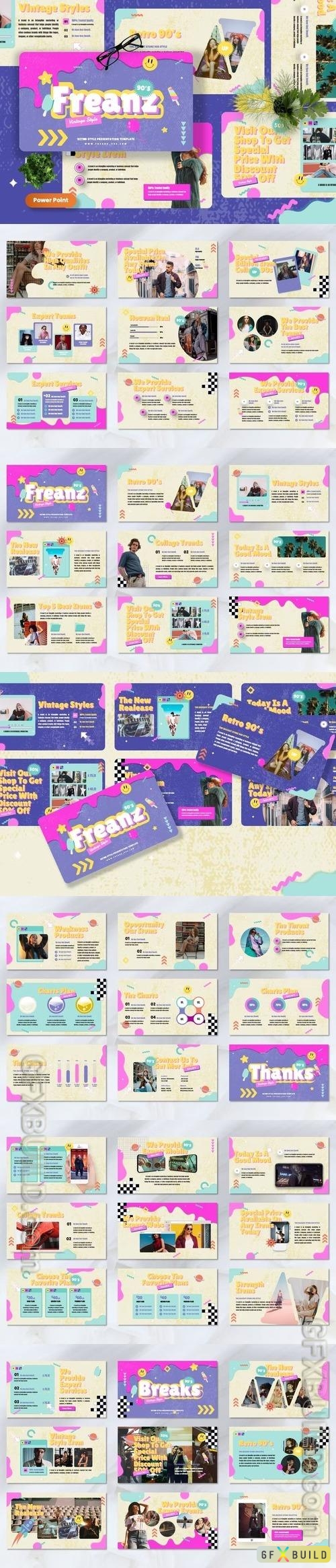 Freanz - 90s Collage Powerpoint, Keynote and Google Slides Template