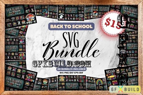 Back to School SVG Bundle -  20 Premium Graphics