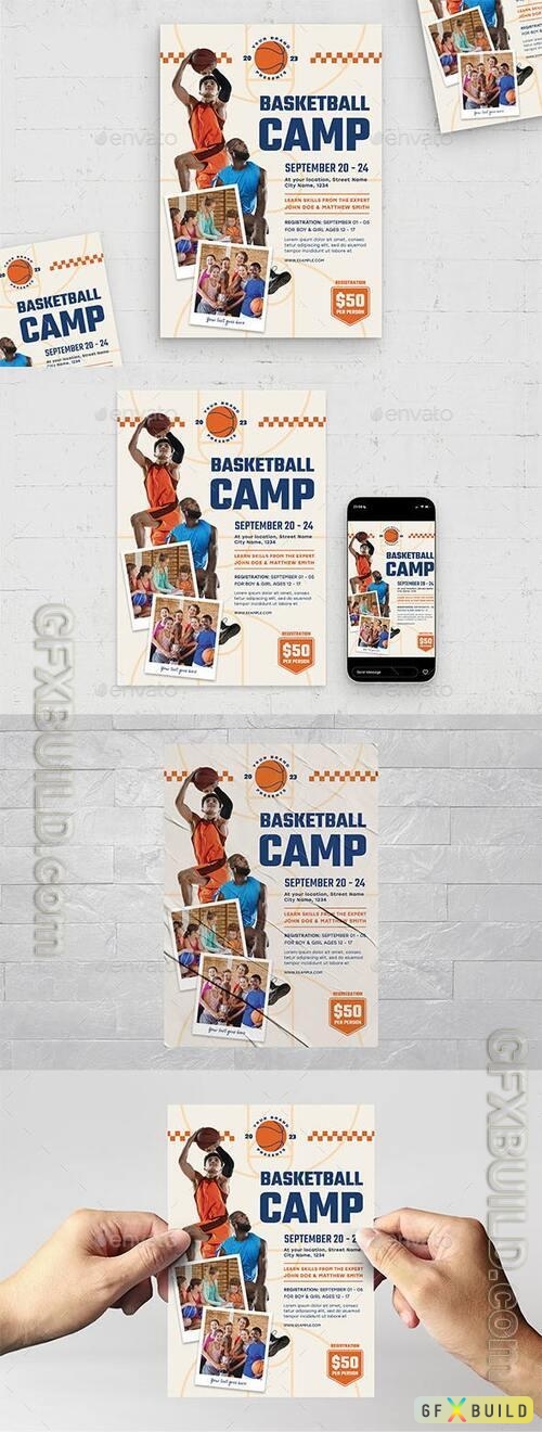 GR - Basketball Camp Flyer Template 40531988