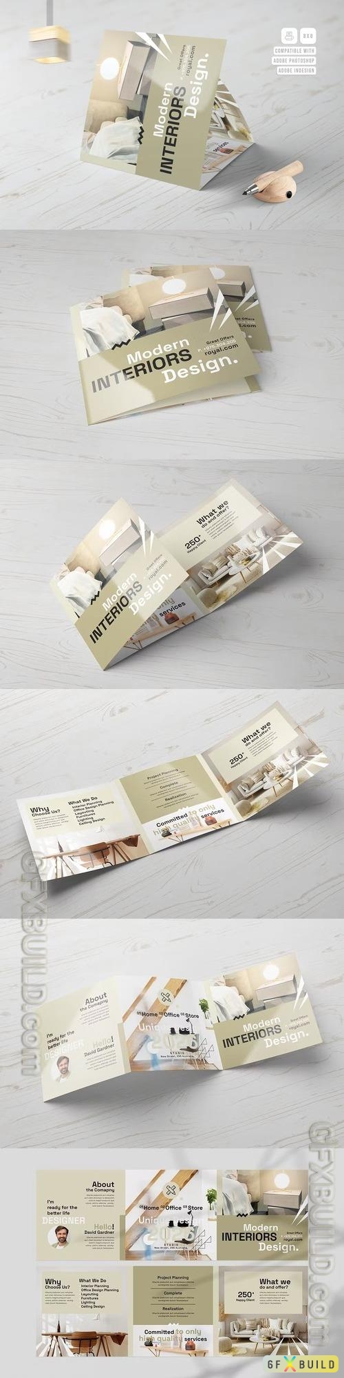 Interior Design Square Trifold Brochure
