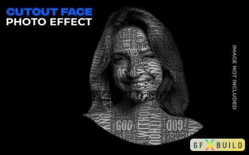 Cut out Portrait Face Photo Effect PSD 1