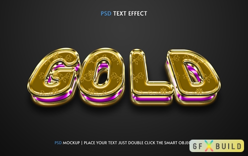 Gold ornate style psd text effect