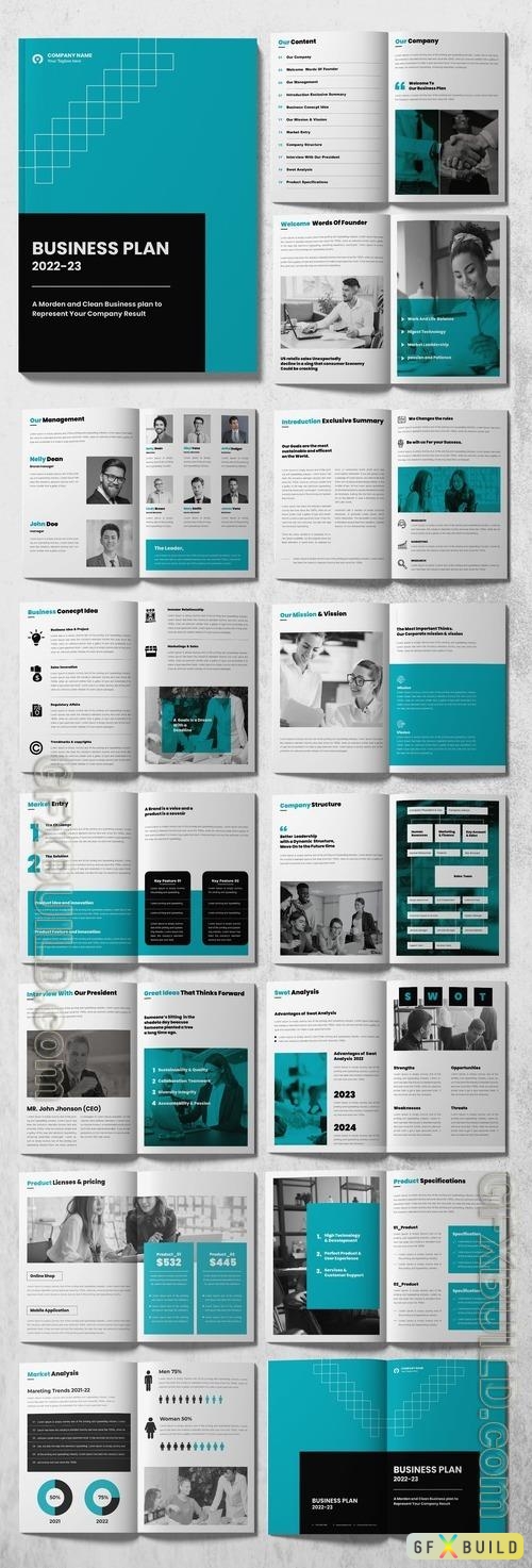 Business Plan Layout with Blue Accents 513056230 INDT