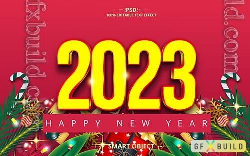 PSD 2023 happy new year best creative text effect design