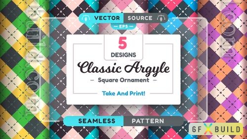 Vector argyle seamless pattern fabric texture background textile wallpaper