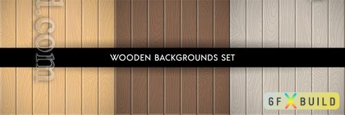 Vector set of wood textured backgrounds. hand drawn wooden boards