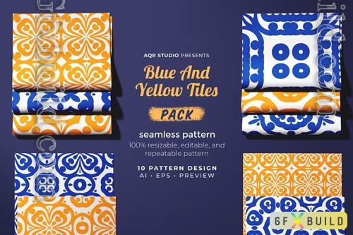 Blue And Yellow Tiles - Seamless Pattern Design  Collection