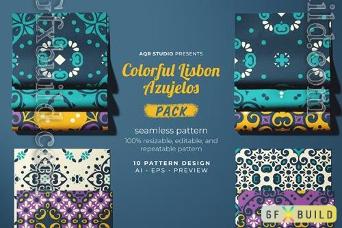 Colorful Lisbon Azujelos - Seamless Pattern Design  Collection