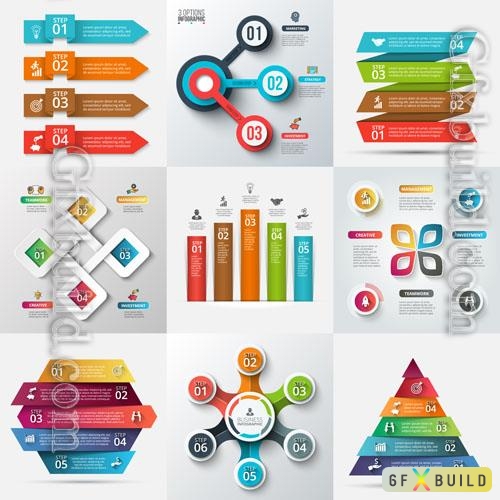 Vector abstract elements of graph diagram with steps creative concept for infographic