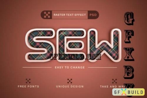 Sew Editable Text Effect, Font Style - 13457720