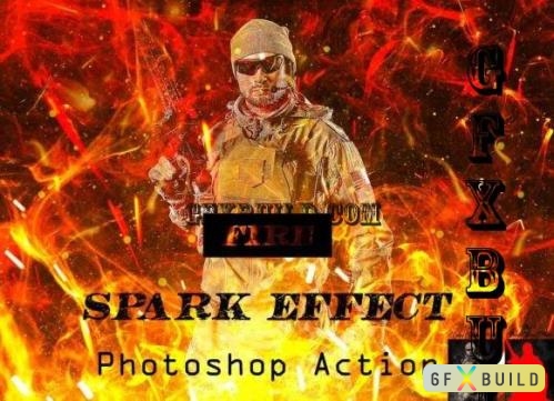 Fire Spark Effect Photoshop Action - 13460070