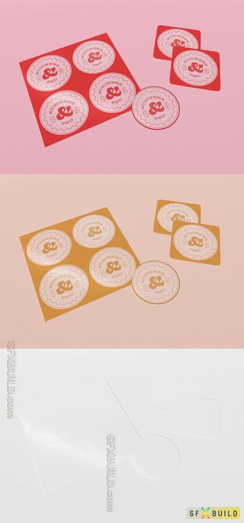 Adobestock - Set of Stickers Mockup 456090709