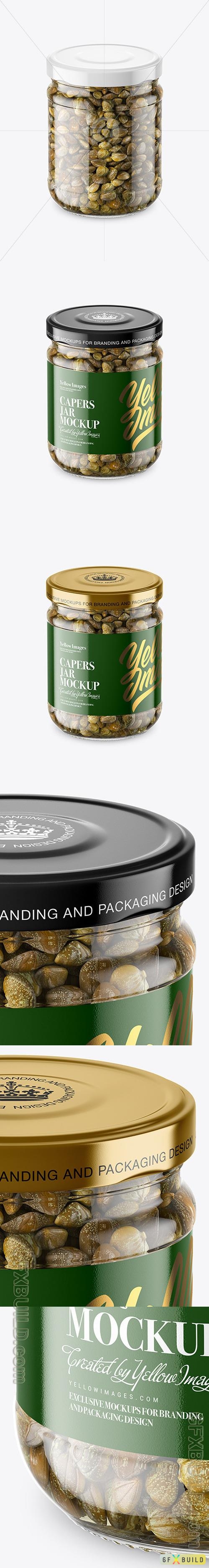 Clear Glass Jar with Capers Mockup 46553