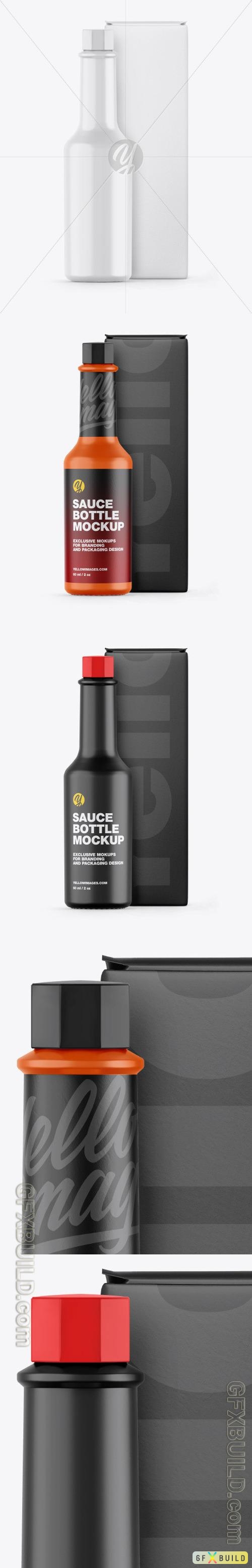Glossy Sauce Bottle w/ Box Mockup 53460