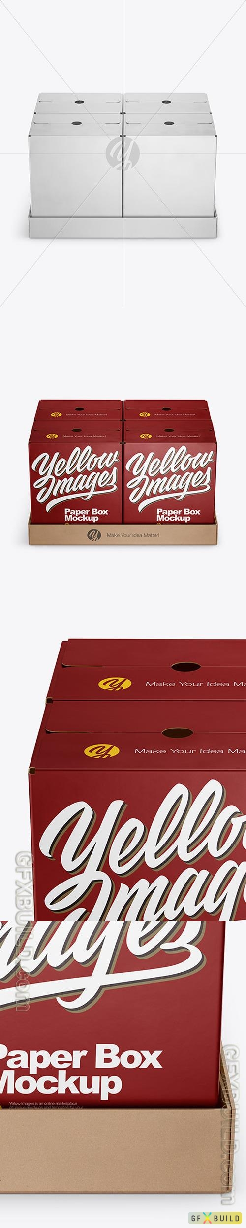 Paper Palette With Four Textured Boxes Mockup 50198