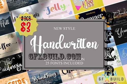 New Style Handwritten Font Bundle - 25 Premium Fonts