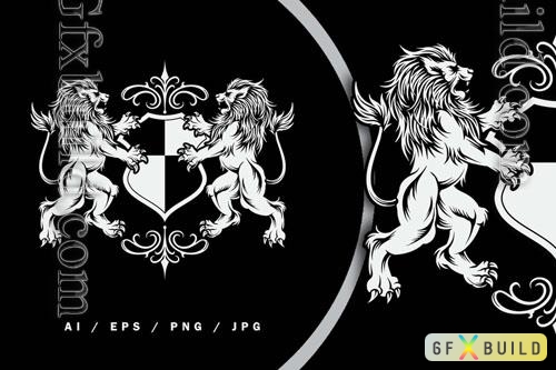 Lion Vintage Badge Logo Illustration