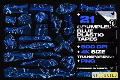 Crumpled Blue Plastic Tape - AYNTJ5Y