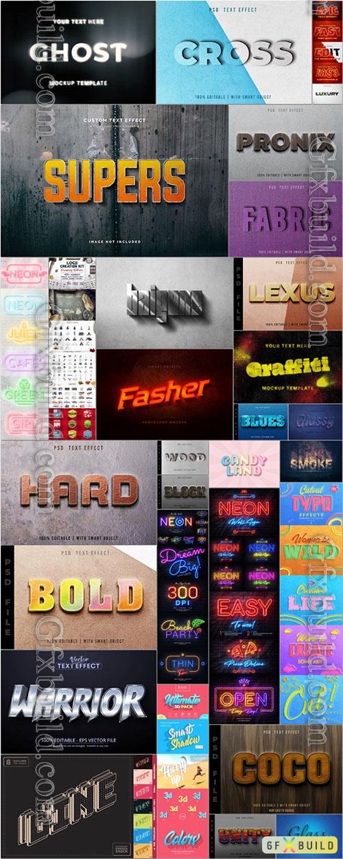 Mega collection vector editable text effect, font style vol 5